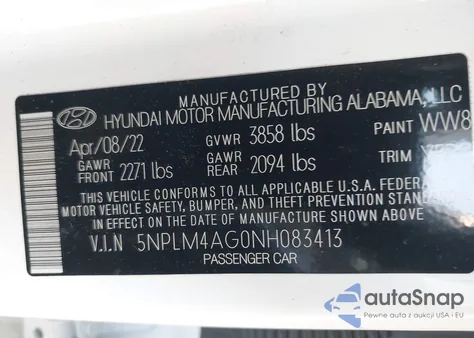 2022 Hyundai Elantra Sel из США, поврежденный, VIN 5NPLM4AG0NH083413